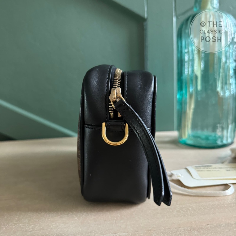 Fendi Glazed Fabric Vitello Century 1974 Stamp Black Camera Case Bag - Picture 3 of 14